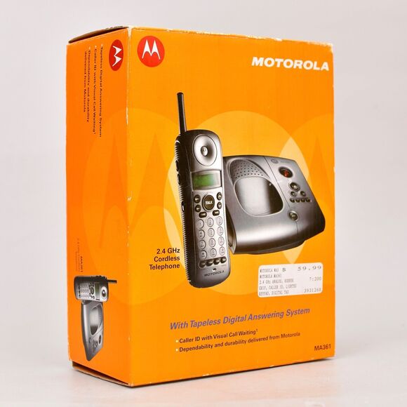 MOTOROLA 2.4 GHz CORDLESS PHONE DIGITAL ANSWERING SYSTEM MA361 GRAY - Picture 1 of 4